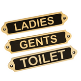 Ensemble De 3 Plaques En Laiton Dames+Hommes+Toilettes LGTBP23